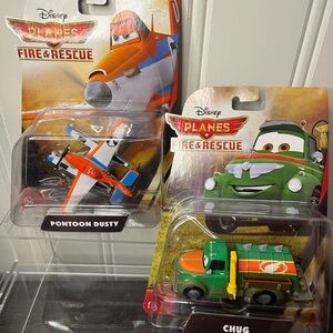 New Disney Pixar Planes Pontoon Dusty Fire & Rescue Airplane AND Chug